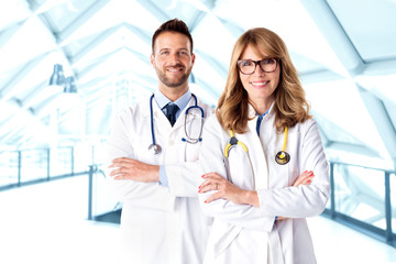 Shot of medical team standing on the hospital's foyer