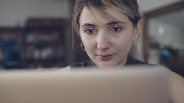 Woman working with laptop computer