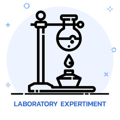 Science chemical experiment line style.