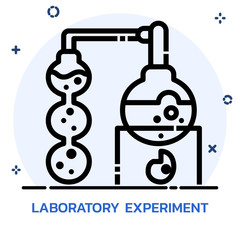 Science chemical experiment line style.