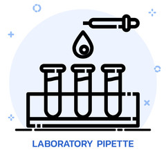 Science chemical experiment line style.