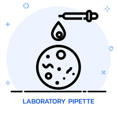Science chemical experiment line style.