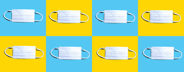 Surgical masks with epidemic influenza and Coronavirus Covid-19 concept