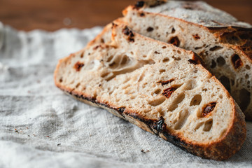 Sourdough artisan bread loaf of traditional Homemade rye starter