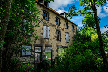 maison ancienne délabrée envahie par la végétation