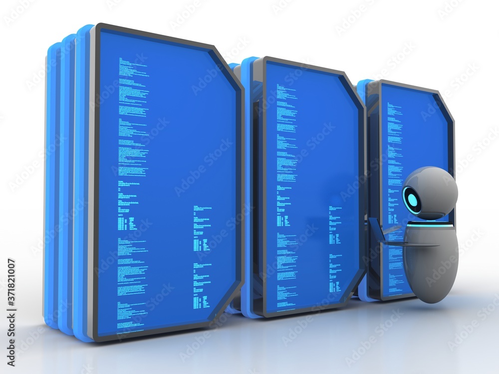 Poster 3d rendering high speed 16gb sd flash memory cards with robot