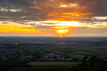 sunset over the city