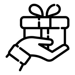 Gift In Hand Flat Icon Isolated On White Background