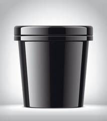 Plastic Cup for Ice Cream on Background. Glossy version. 