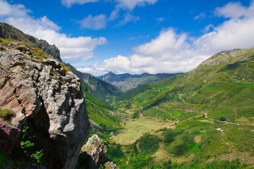 Saliencia Valley. Landscape in the Somiedo Biosphere Reserve. Asturias. Tourism during Covid-19