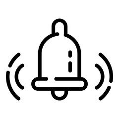 Bell Ring Flat Icon Isolated On White Background