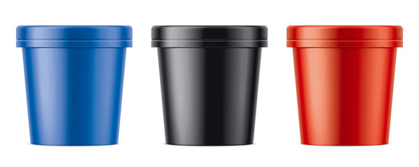 Set of Colored Plastic Cup for Ice Cream. Matt version.  © master24