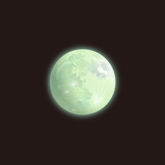 月　満月　黒背景