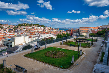 Fototapeta na wymiar Sao Pedro de Alcantara viewpoint in Lisbon