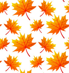 Seamless  pattern with autumn leaves 