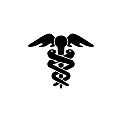 Caduceus of Hermes healthcare. Medical sign. Vector on isolated white background. EPS 10