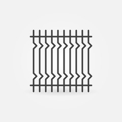 Iron Fencing vector concept icon or sign in outline style
