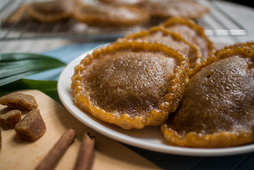 Cucur, traditional cake/pancake in some country in Southeast Asia made from rice flour with palm sugar