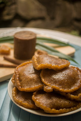 Cucur, traditional cake/pancake in some country in Southeast Asia made from rice flour with palm sugar