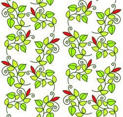 Seamless pattern with  leaves