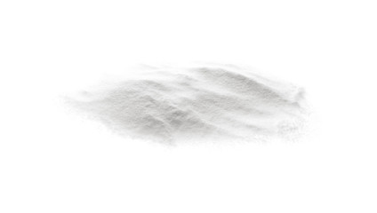 Pile of baking soda isolated on white