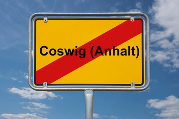 Ortstafel Coswig (Anhalt)