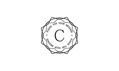 Stylish graceful monogram template with letter C. Elegant black logo design on a white background. Vector illustration of cafe, office, restaurant, business.