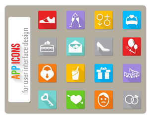 wedding icon set