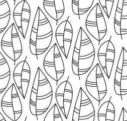 
seamless pattern with black and white leaves