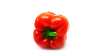 Red bell peppers on a white background. High quality photo