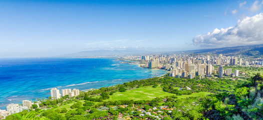 Beautiful Aerial View of Honolulu, Hawaii © David