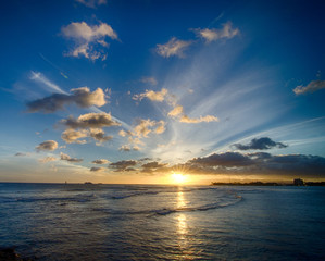 Beautiful Sunset on Beach in Hawaii