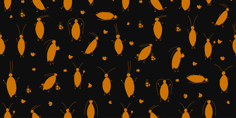Funny cockroaches, seamless pattern for your design