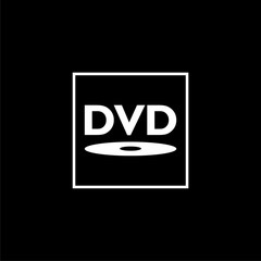 DVD icon isolated on dark background