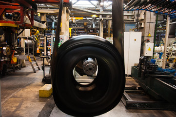 Fototapeta na wymiar Manufacture of tires