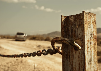 The chain in the middle of the path