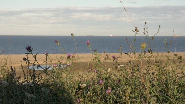 sunset view british seaside coastline in lowestoft england uk