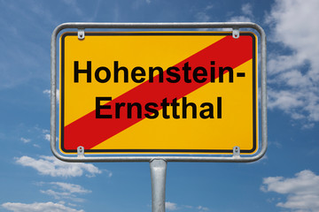 Obraz premium Ortstafel Hohenstein-Ernstthal