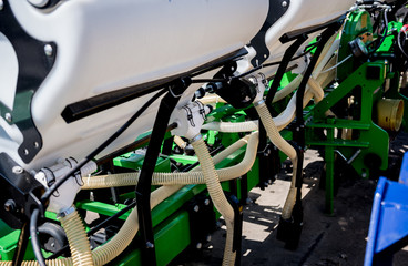 Modern agricultural machinery and equipment. Industrial details.