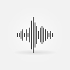 Sound wave vector thin line concept minimal icon or design element