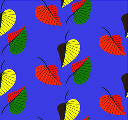 Obraz premium Tree leaves seamless pattern.