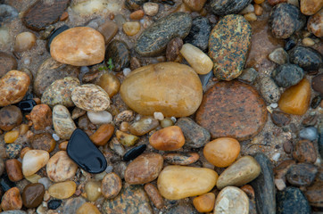 outdoor grunge stone background, pebble stone background