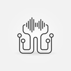 Sound Design linear vector concept icon or logo element