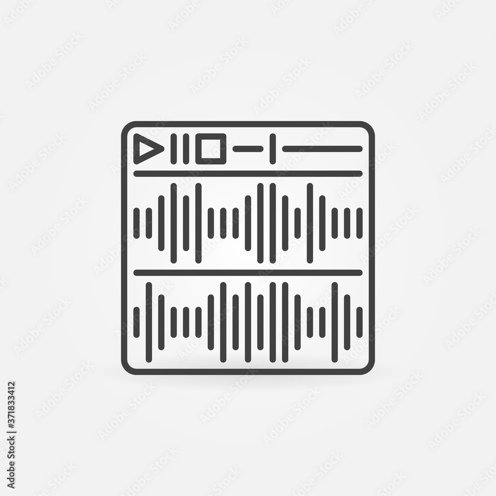 Poster sound editing outline vector concept icon or design element