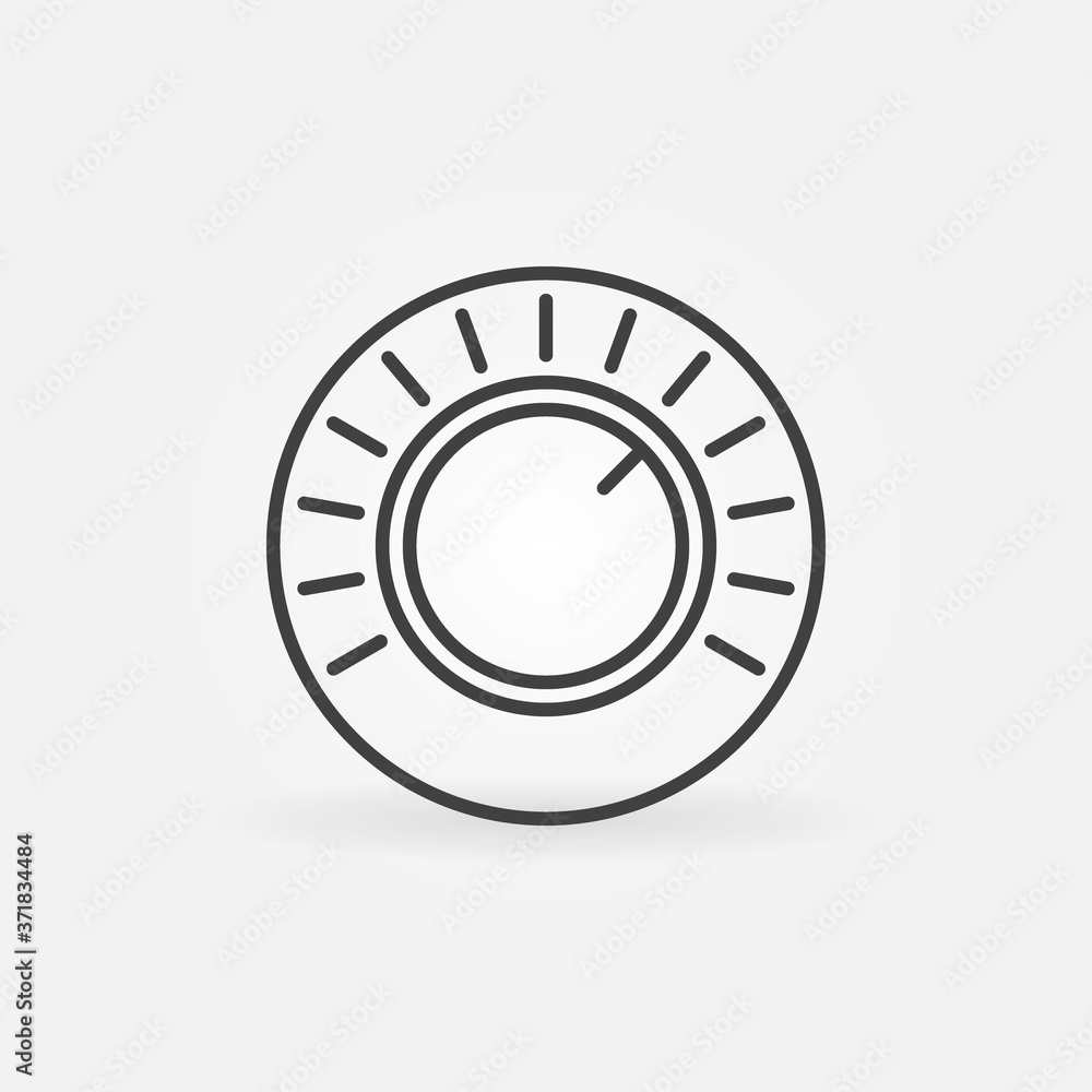Poster volume control vector concept round icon or symbol in thin line style
