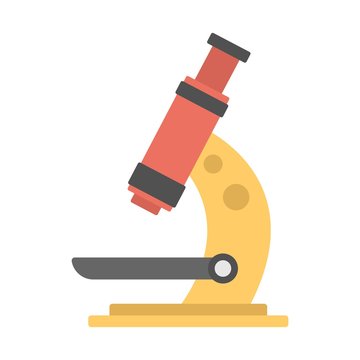 recommend clip art: Modern flat icon of microscope - vector illustration. Science experiment, research symbol.