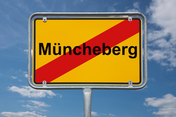 Fototapeta premium Ortstafel Müncheberg
