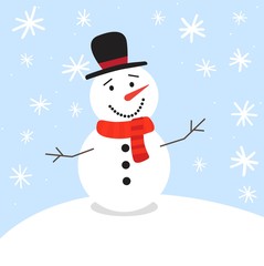 Print Hand drawn vector illustration collection of a cute snowman. Vector Illustration.