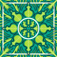 contemporary multi ethnic green leaves pattern