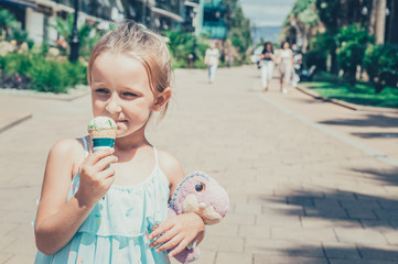 young woman eating ice cream